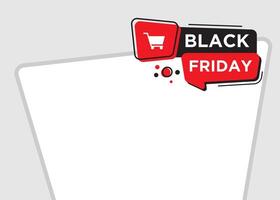 Black Friday tag label design with image frame and colorful element, promotional for advertisement. vector