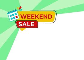 Promotional tag label design for advertisement with text Weekend Sale, incorporated with stylist and colorful shape. vector