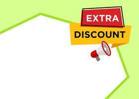 Extra Discount tag label design with image frame and colorful element, promotional for advertisement. vector