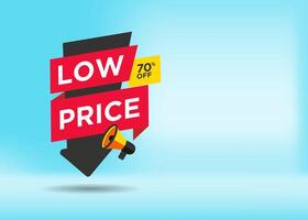 Stylist and colorful shape with Low Price text for promotional tag label design for advertisement. vector