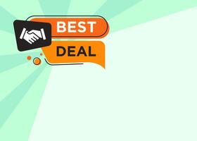 Text with stylist shape, Best Deal tag label, promotional graphic element design for advertisement. vector