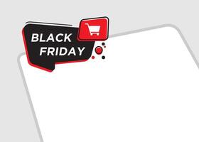 Black Friday text with image placeholder to add product or service, promotional tag label design for advertisement. vector