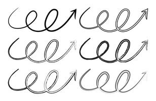 Hand Drawn Arrow Set paint brush set arrow set brush stock arrow set Curved Twisted and Looped Sketch Arrows vector