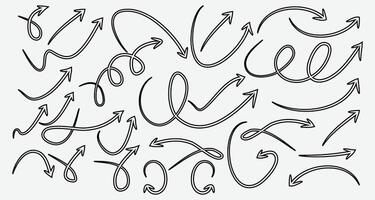 Hand Drawn Arrow Set paint brush set arrow set brush stock arrow set Curved Twisted and Looped Sketch Arrow eps file vector