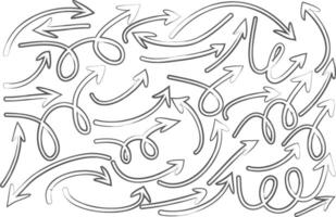 Hand drawn arrow icons set Sketch arrow design for business plan paint brush brush stock Set of arrows black icons Circle arrows eps file vector