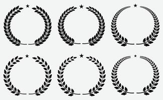Laurel Wreath Design Set Featuring Elegant and Timeless Symbols of Victory, Honor, and Prestige for Awards and Branding vector