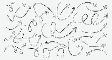 Hand Drawn Arrow Set paint brush set arrow set brush stock arrow set Curved Twisted and Looped Sketch Arrow vector