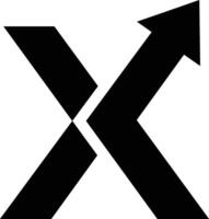 X with Up Arrow Logo Symbolizing Acceleration, Progress, and Dynamic Growth for Modern Branding vector