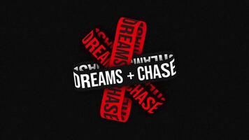 Realistic 3D Typography Loops with Text Bands Motion Design. Chase Dreams video