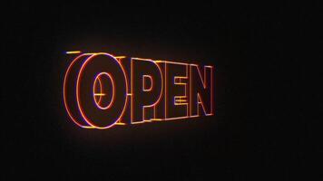 Futuristic Neon Wireframe Word in 3D Text Animation. OPEN video
