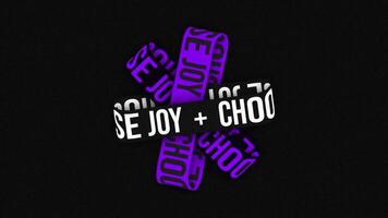 Realistic 3D Typography Loops with Text Bands Motion Design. CHOOSE JOY video