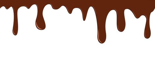 chocolate dripping on white background vector