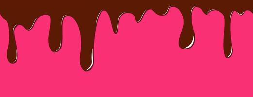 chocolate dripping on a pink background vector