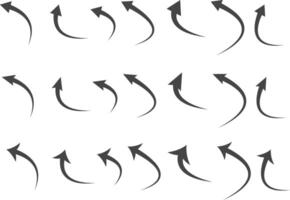 arrows icon set. curve dashed arrows design. Hand drawn arrow collection. Curved arrows. exchange icons vector