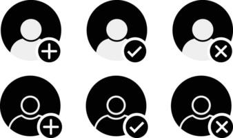 user profile icons set. Profile picture. Person symbol. add, approved icon collection. Avatar icons vector