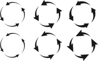 circle arrow icon set. Repeat and reload icons set. rotation sign. curve dashed arrows design vector