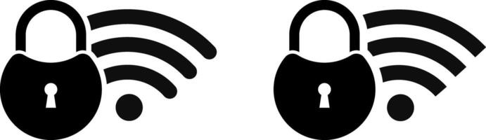 wifi lock icon set. internet symbol sign collection. Wireless Technology. Connection lost symbol vector
