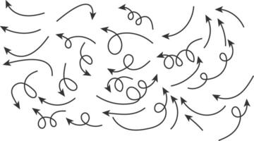 Curved arrows. curve dashed arrows design. Hand drawn arrow collection. exchange icons vector