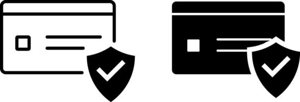 secure payment icon set. card with check mark. during purchase representing secure transaction. financial protection vector