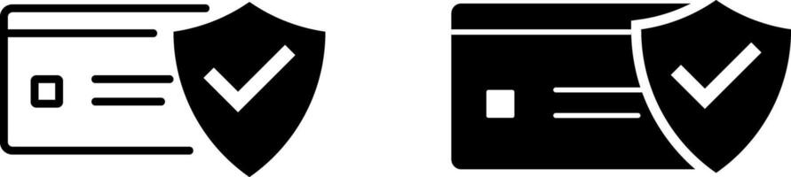 secure payment icon set. card with check mark. during purchase representing secure transactions. financial protection vector