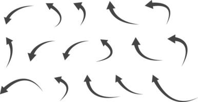 arrows icon set .curve dashed arrows design. Hand drawn arrow collection. Curved arrows. exchange icons vector