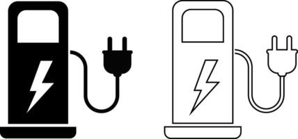 electricity plug icon set. thunderbolt lightning icons. Connection and disconnection concept with wire. Electric plug sign vector