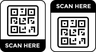 QR Code Scan Set. Scan me text. Smartphone usage. barcode sign. payment and identification. digital scanning vector
