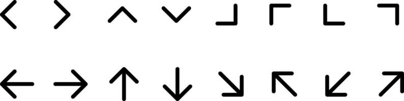 Collection different arrows signs. Interface Arrows icons. Sketch arrow design for business plan vector