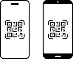scan QR code icon. payment in mobile phone. Simple digital scanning. barcode sign vector
