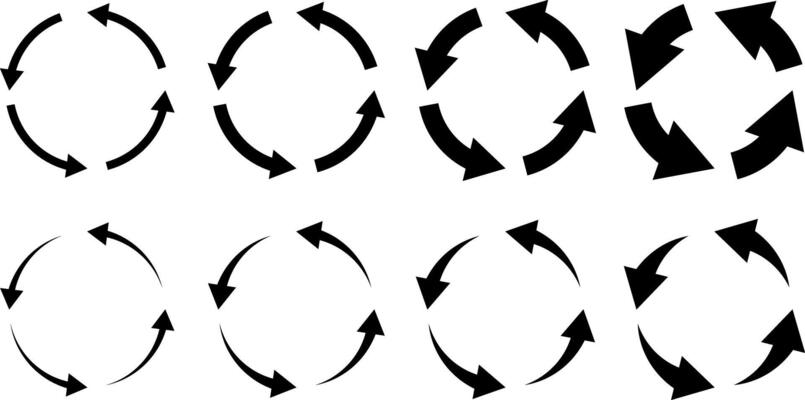 Arrow refresh icons. Reload icon. repeat icons. Loading recycle sign. repeat symbols