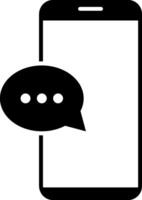 Smartphone text message icon. Notification on smartphone screen. Unread new message. Sending messages phone vector
