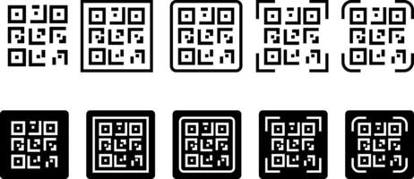 scan qr code icons. coding, information. Smartphone usage. barcode sign. payment and identification. Simple digital scanning vector