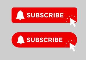 Subscribe buttons. Social media notification template. YouTube channel. Bell Alerts. Subscription Button vector