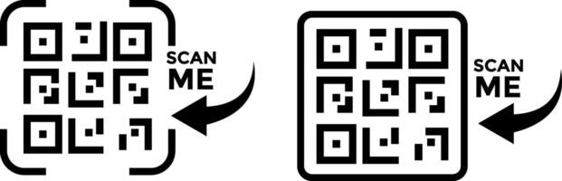 scan qr code icon. coding, information. Smartphone usage. barcode signs. payment and identification. Simple digital scanning vector