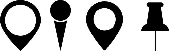 Location map pin icons set. marker icon representing geographic points. mapping purposes. Map marker pointer icon. destination sign vector