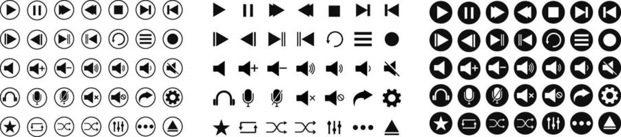 Play button icon set. play button icons symbol. music start sign. Music buttons. audio button vector