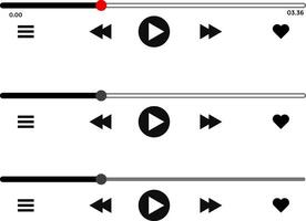 Music play interface icon. multimedia interface buttons. ideal for media players. streaming frame on internet. voice record display vector