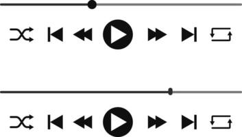multimedia interface buttons. Media player icons. streaming frame internet. voice record display. Podcast playlist vector
