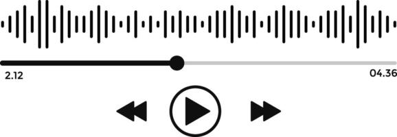 Music play interface icon. streaming frame internet. voice record display. Podcast playlist. multimedia interface buttons. ideal for media players. vector