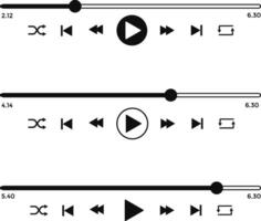 Music play interface icon. multimedia interface buttons. ideal media players. streaming frame on internet vector