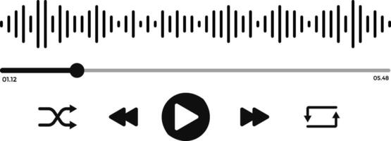Music play interface icons. ideal for media players. streaming frame on internet. multimedia interface buttons vector