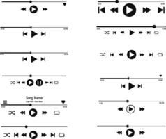 Music play interface icon. streaming frame internet. voice record display. Podcast playlist. multimedia interface buttons. ideal for media player vector