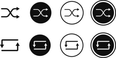 shuffle icon set. Random playlist. Cross shuffle symbol. Mix music vector