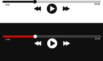 multimedia interface buttons. ideal for media players. streaming frame on internet. voice record display. Podcast playlist vector