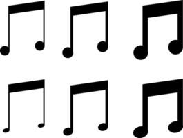 Music notes icon set. Musical key symbols. Audio Streaming Services. Player and melody, songs and playlist. Treble clef and notes vector