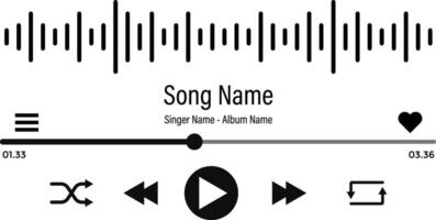 Music play interface icons. voice record display. Podcast playlist. multimedia interface buttons. ideal for media players vector