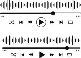 Music play interface icons. voice record display. Podcast playlist. multimedia interface buttons. ideal for media player vector