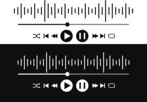 Music play interface icon. voice record display. Podcast playlist. multimedia interface buttons. ideal for media players vector