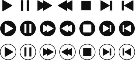 Play button icon set. play button icons symbol. music start sign. Music buttons. audio player button vector
