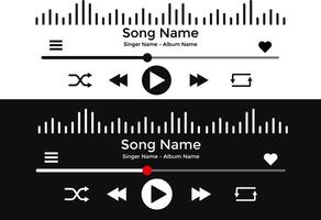 multimedia interface buttons. voice record display. Podcast playlist. Media player icons. streaming frame internet vector